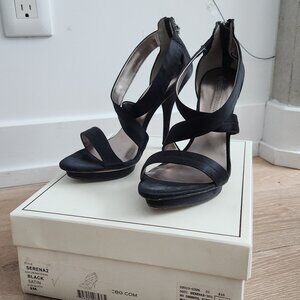 BCBG MAXAZRIA “Serena” Heels – Black Satin (Size 8)